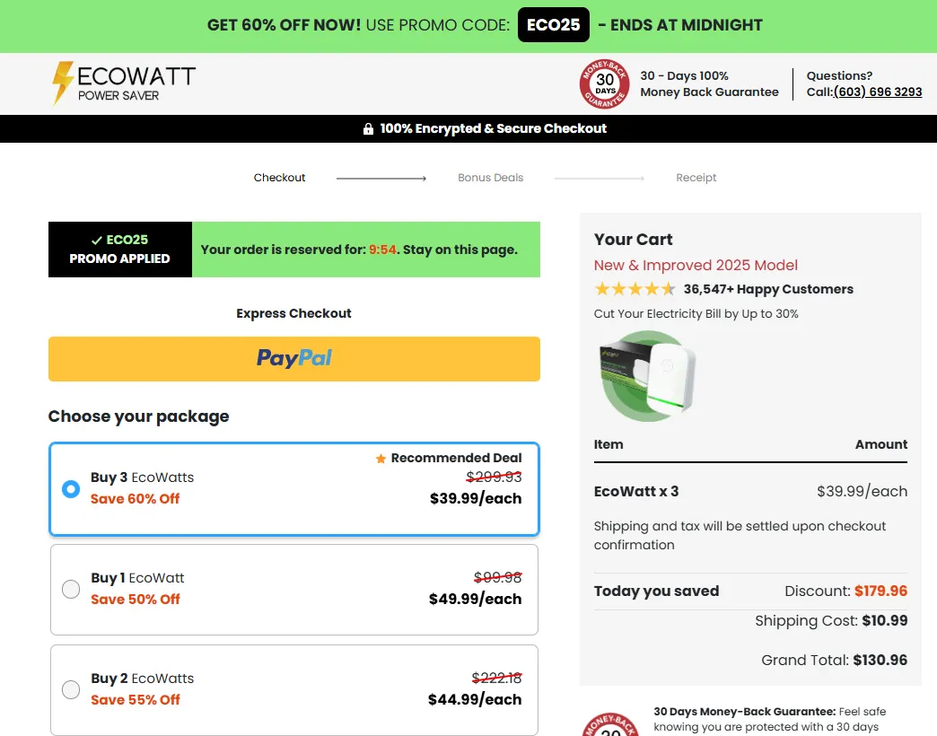 Ecowatt Power Saver Order Page